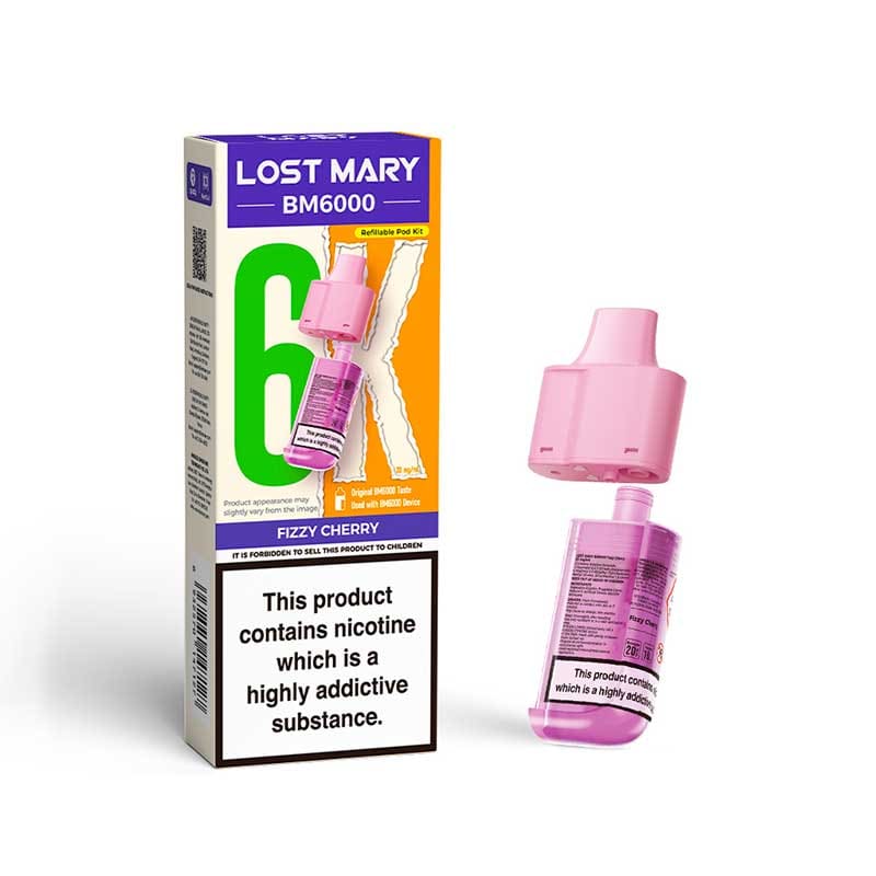 Lost Mary BM6000 Fizzy Cherry Prefilled Vape Pods - 20mg