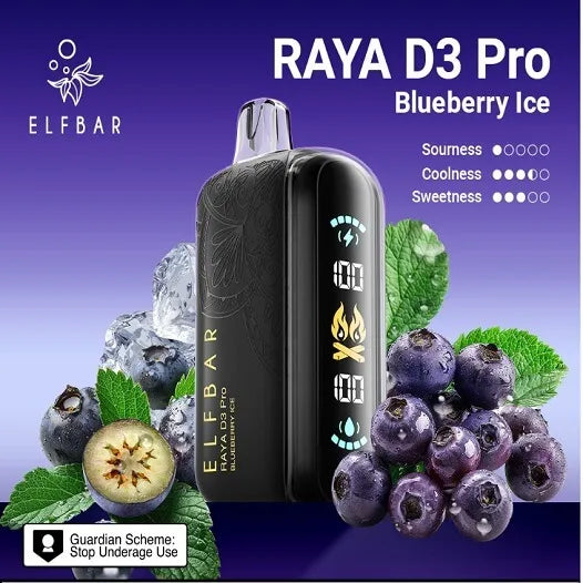 Elf Bar Raya D3 Pro 30K – Blueberry Ice - Vape Shop Noida