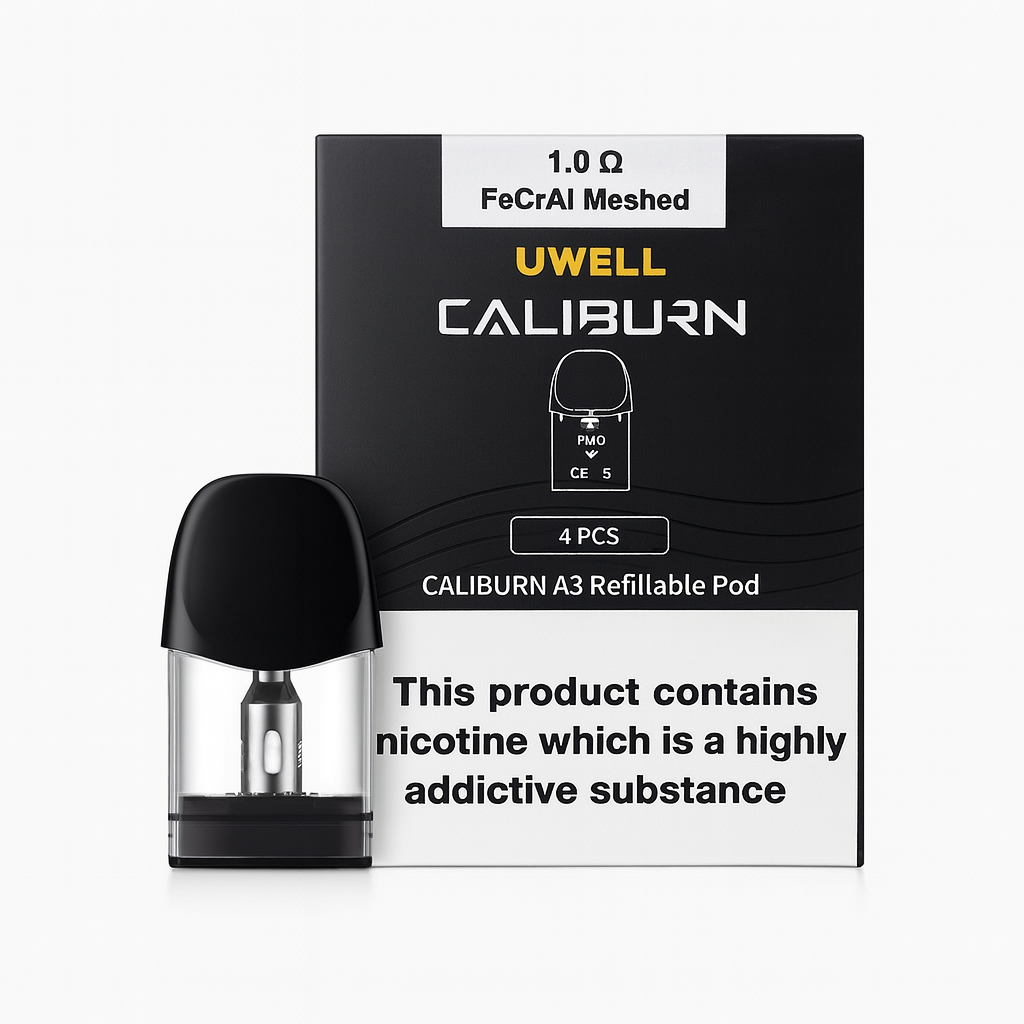Uwell Caliburn A3 Replacement Pods – 0.8 Ohm & 1.0 Ohm - Pack of 4