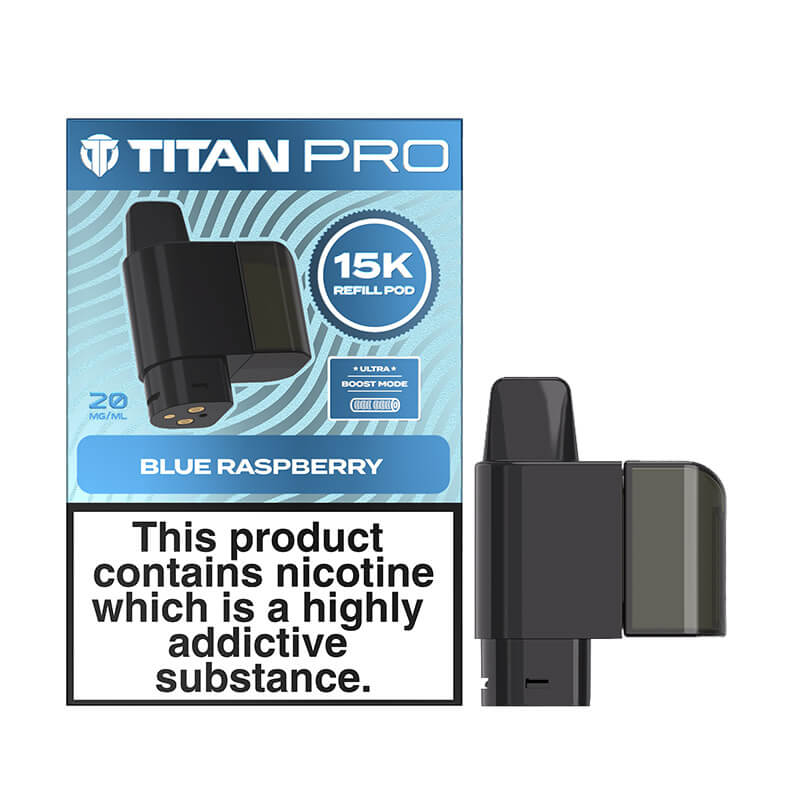Titan Pro 15K Blue Raspberry Prefilled Pod + Refills