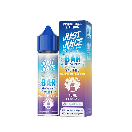 Just Juice Below Zero Blackcurrant Honeydew Saltfill Shortfill 40ml E-Liquid