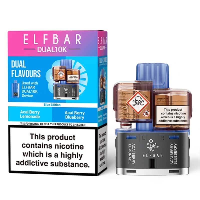 Elf Bar Dual 10K Blue Edition Prefilled Pod + Refill