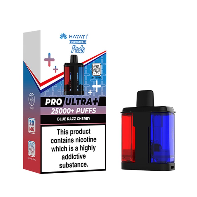 Hayati Pro Ultra Plus 25k Blue Razz Cherry Prefilled Pod + Refill