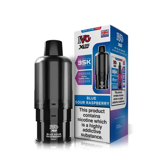 IVG XL35 Blue Sour Raspberry Prefilled Vape Pod + Refill
