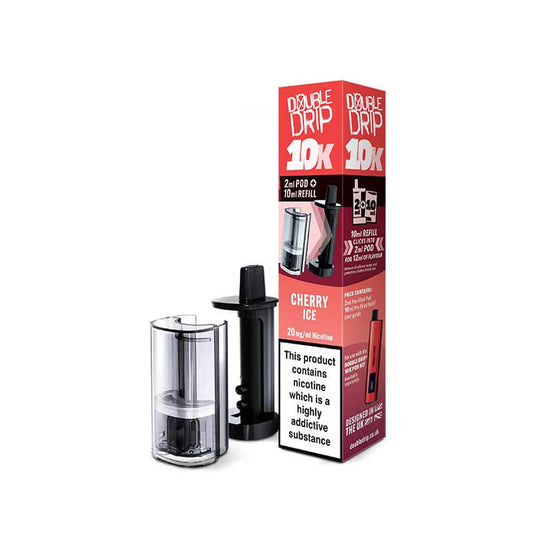Double Drip 10K Cherry Ice Prefilled Vape Pods + Refill