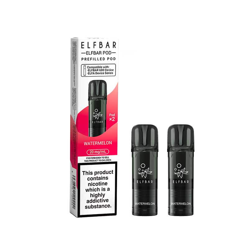 Elf Bar 600 Watermelon Prefilled Vape Pods 20mg - 2PK
