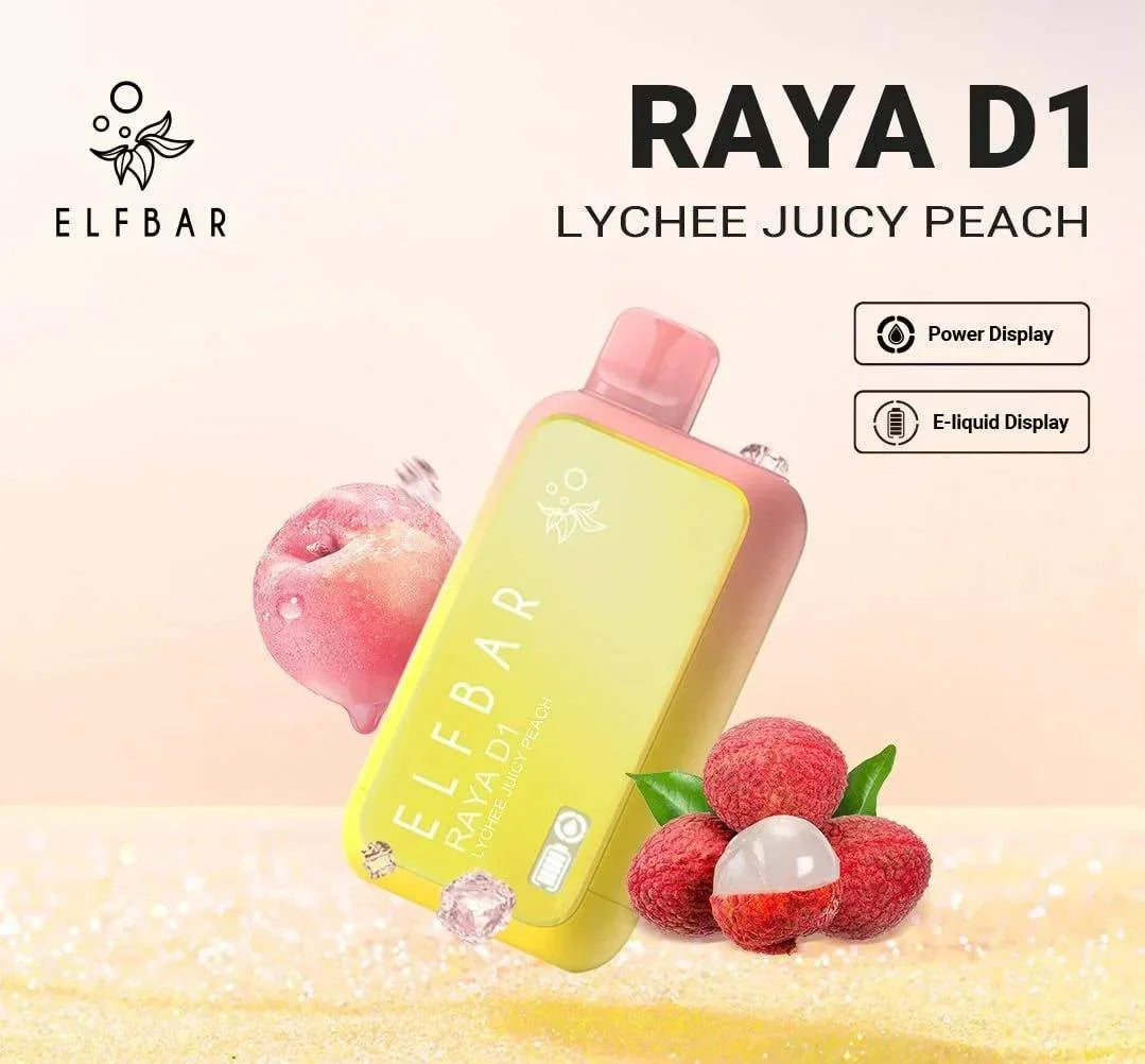 ELF BAR RAYA D1 – Lychee Juicy Peach - Vape Shop Noida