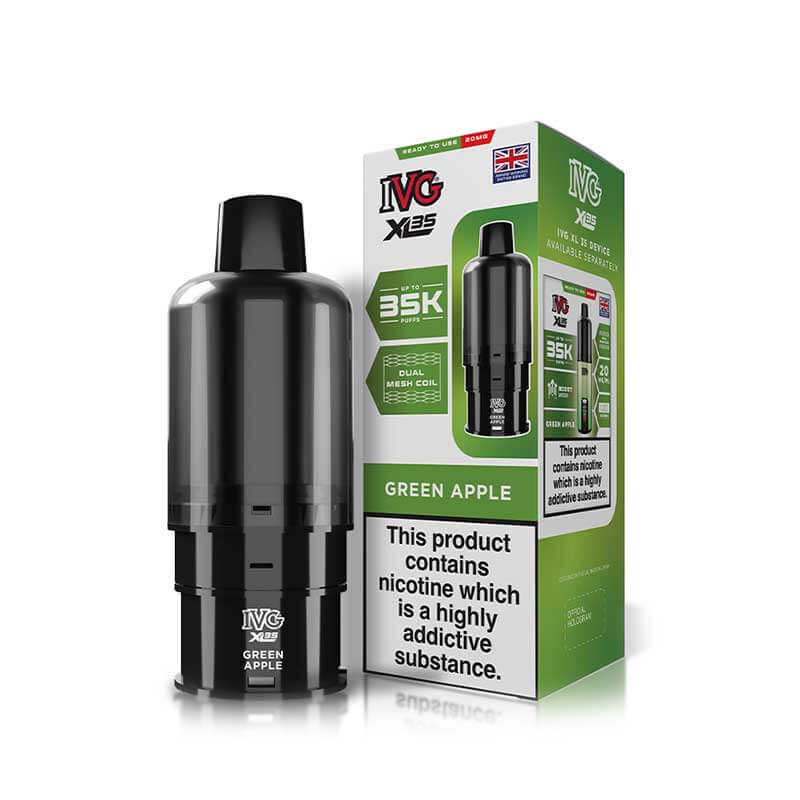 IVG XL35 Green Apple Prefilled Vape Pod + Refill