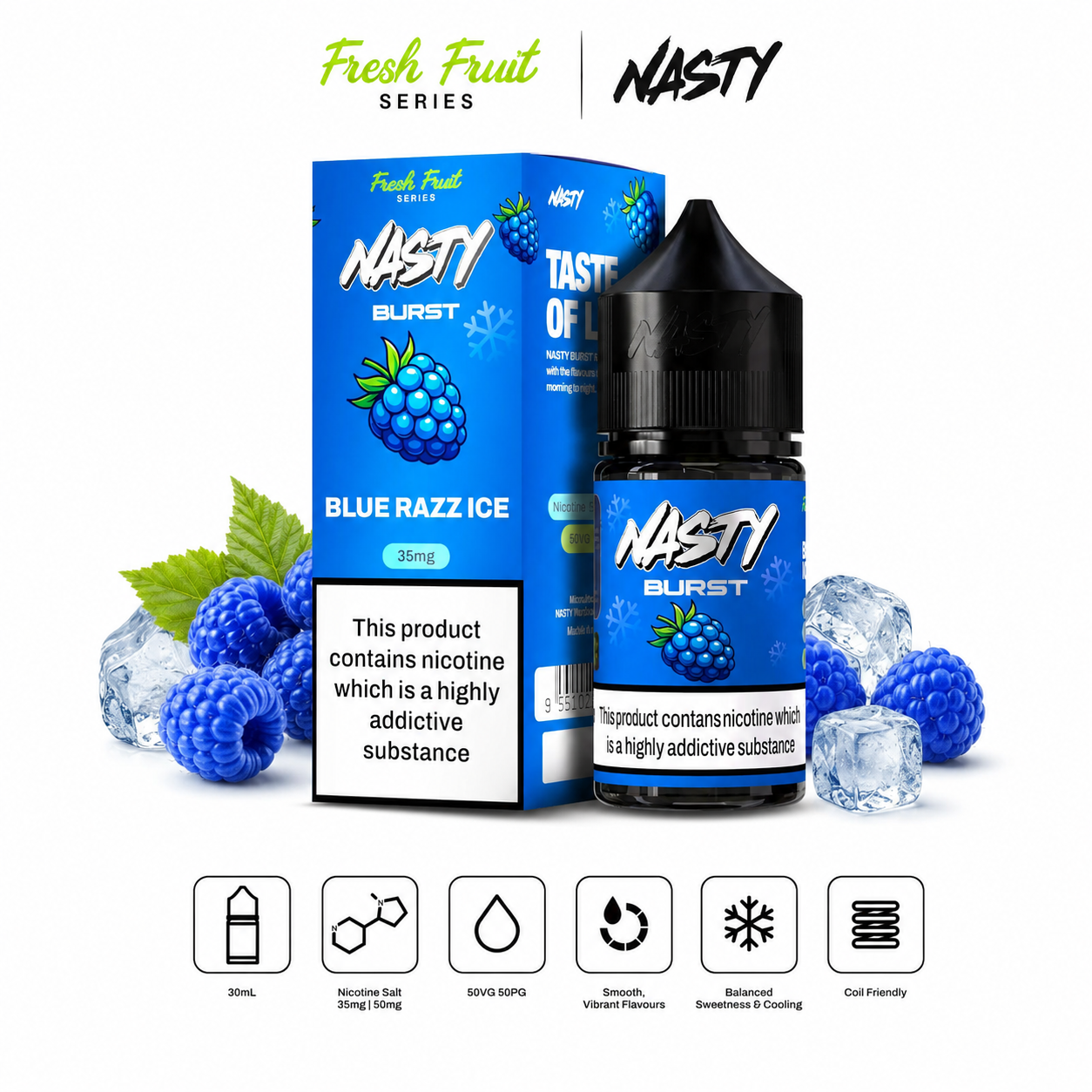 Nasty Burst Fresh Fruit Series 35 MG Nic Salt E-Liquid – 30ml