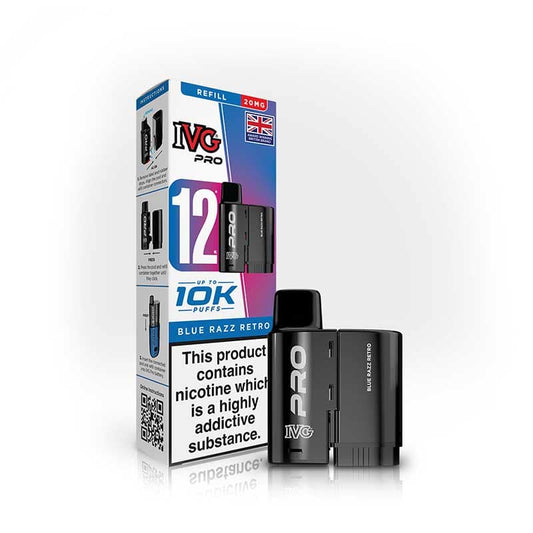 IVG Pro 12 Blue Razz Retro Prefilled Vape Pod + Refill