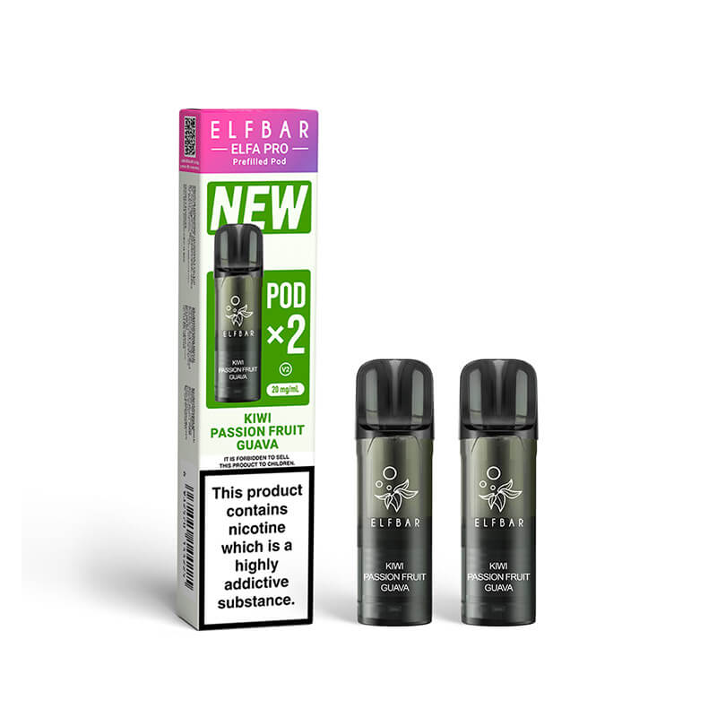 Elf Bar Elfa Pro Kiwi Passionfruit Guava Prefilled Pod 20mg - 2 Pack