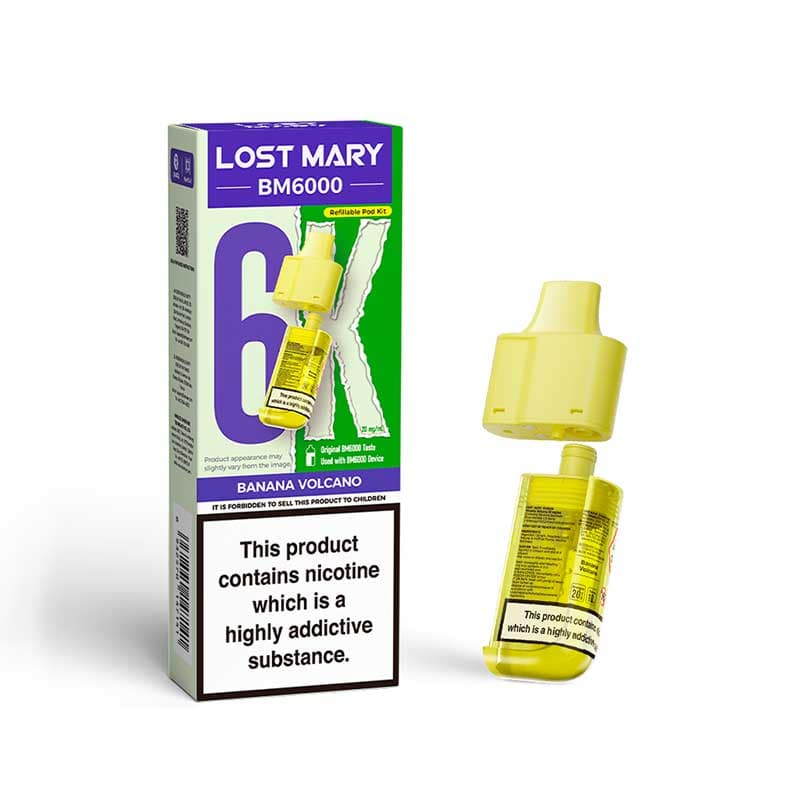 Lost Mary BM6000 Banana Volcano Prefilled Vape Pods - 20mg