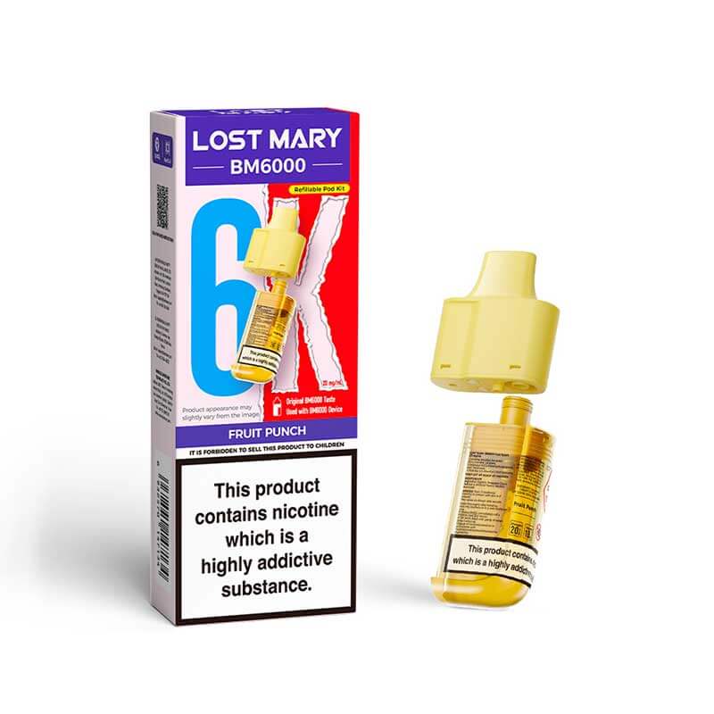 Lost Mary BM6000 Fruit Punch Prefilled Vape Pods - 20mg