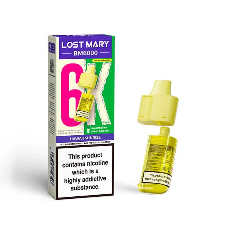 Lost Mary BM6000 Hawaii Sunrise Prefilled Vape Pods - 20mg