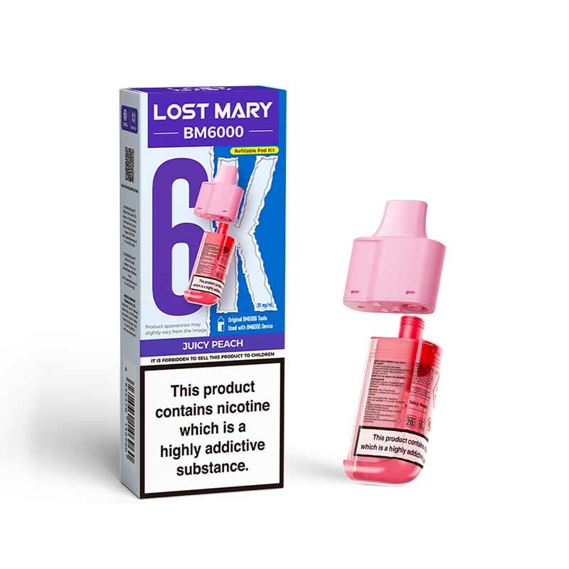 Lost Mary BM6000 Juicy Peach Prefilled Vape Pods - 20mg