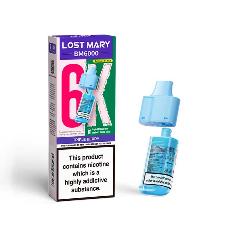 Lost Mary BM6000 Triple Berry Prefilled Vape Pods - 20mg