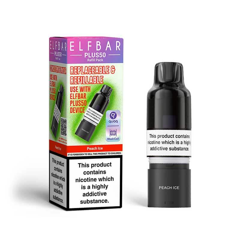 Elf Bar Plus50 Peach Ice Prefilled Pod + Refill
