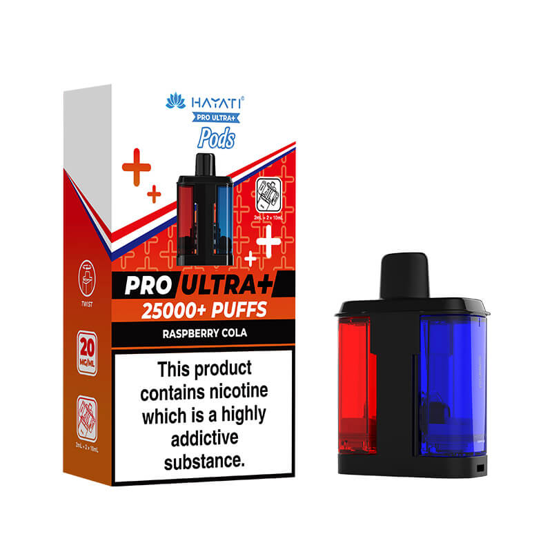 Hayati Pro Ultra Plus 25K Raspberry Cola Prefilled Pod + Refill
