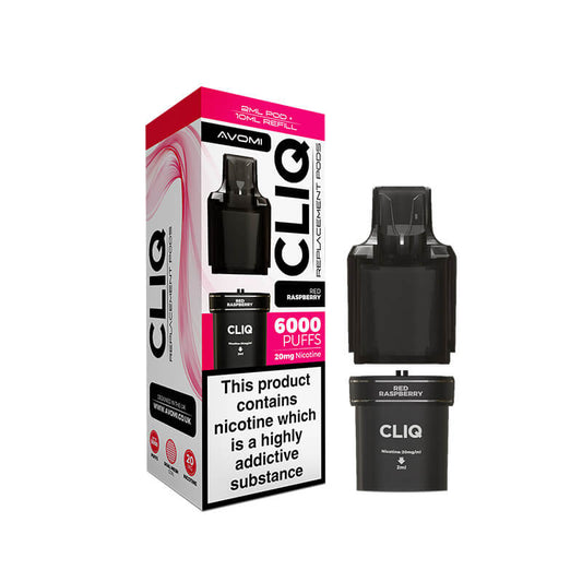 Avomi CLIQ Prefilled Vape Pod + Refill - Red Raspberry