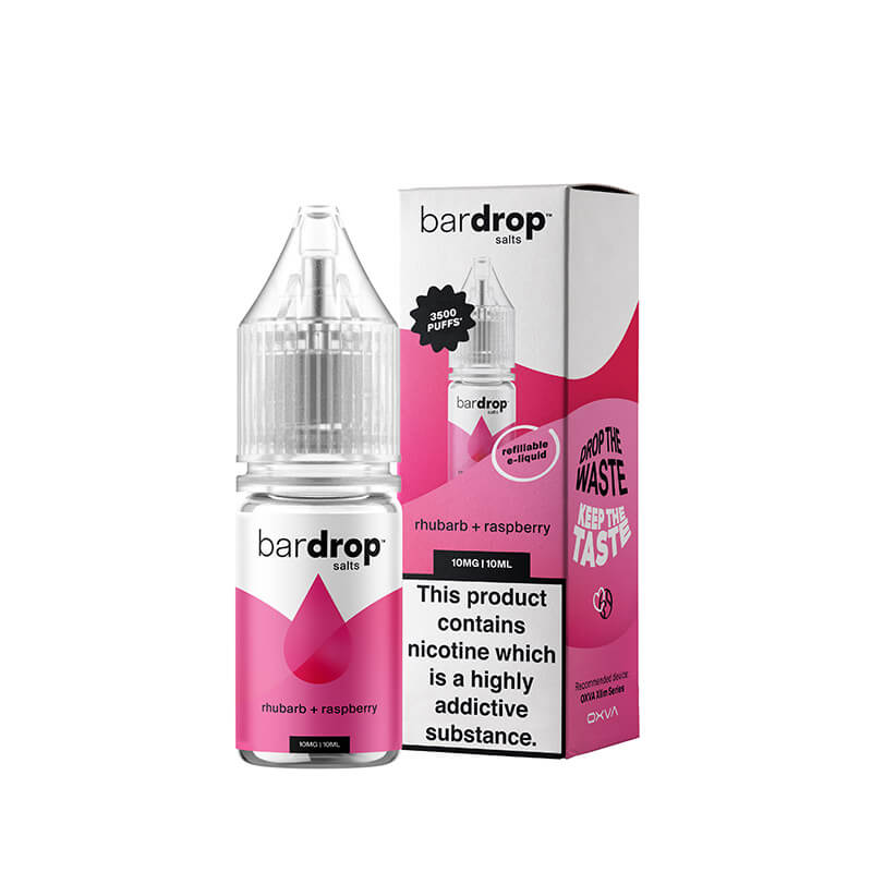 Bar Drop Rhubarb Raspberry 10ml Nic Salts E-Liquid