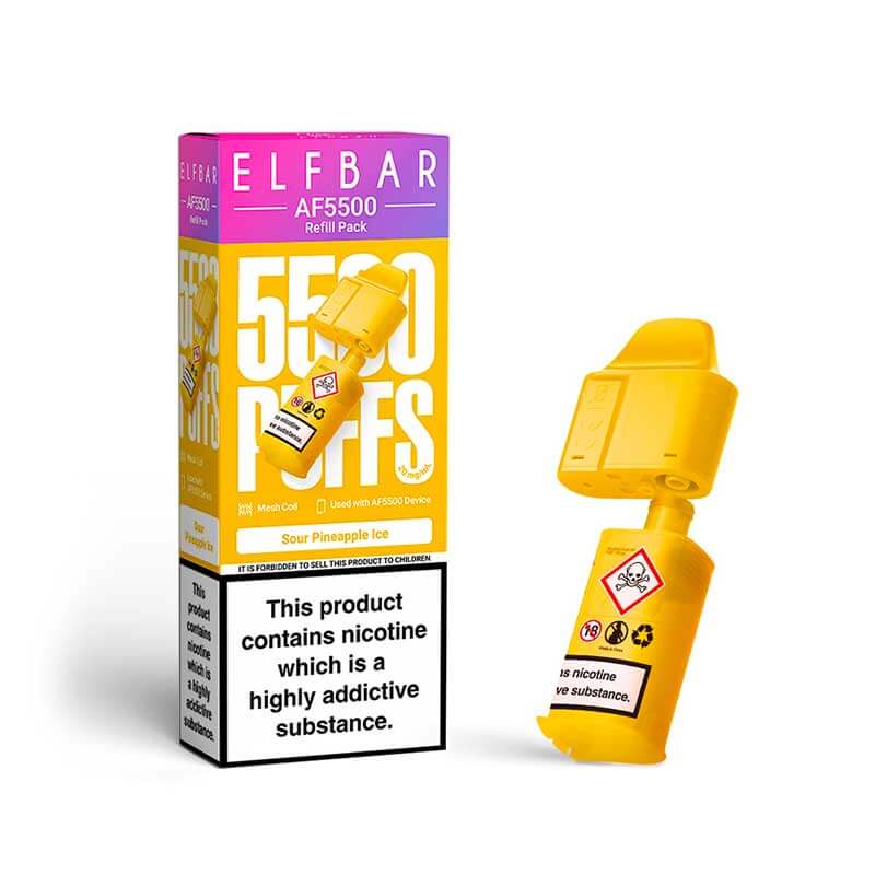 Elf Bar AF5500 Sour Pineapple Ice Prefilled Pod + Refill