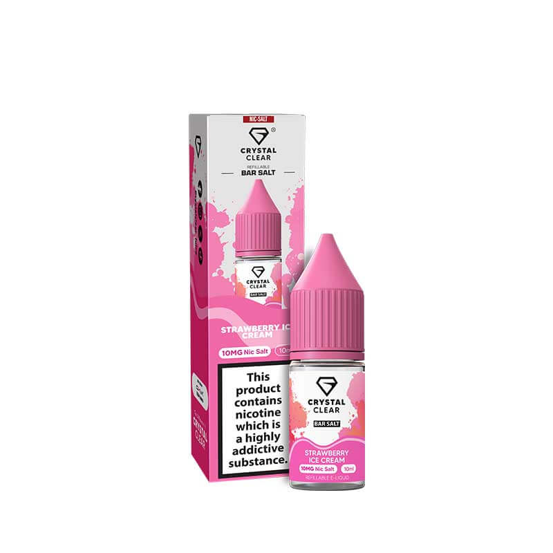 Crystal Clear Bar Salts Strawberry Ice Cream Nic Salts 10ml E-Liquid