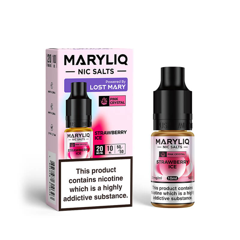 Lost Mary Maryliq x Crystal Strawberry Ice 10ml Nic Salt E-Liquid - 20mg