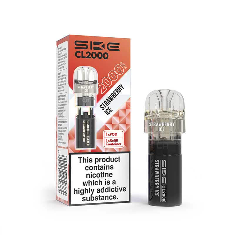 SKE CL2000 Strawberry Ice Prefilled Pod + Refill - 20mg