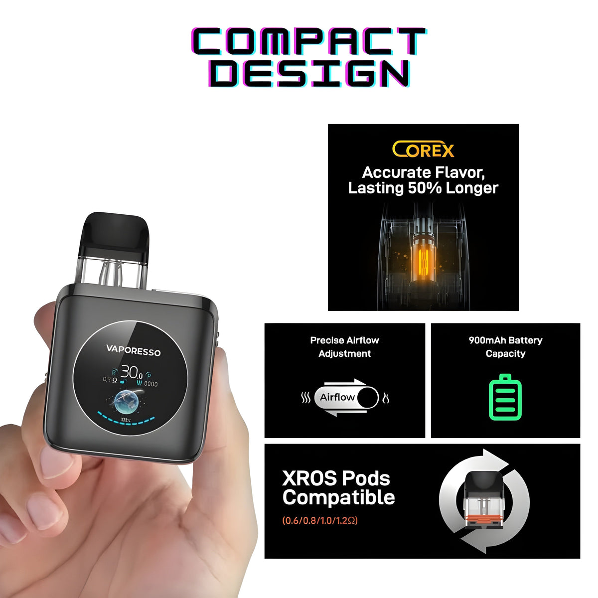 Vaporesso XROS 4 Nano Pod Kit | 30W | 1350mAh Battery | 3ML Pod | Vape Mash India