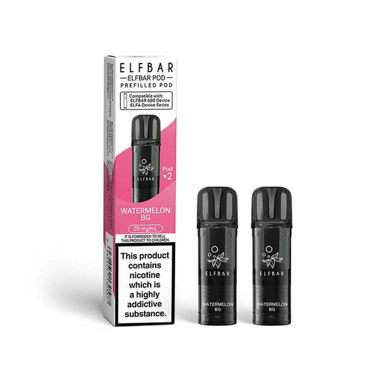 Elf Bar 600 Watermelon BG Prefilled Vape Pods 20mg - 2PK