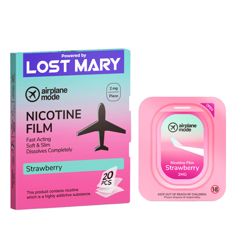 Lost Mary Airplane Mode Strawberry Nic Film - 2mg/ Strip - 20pk