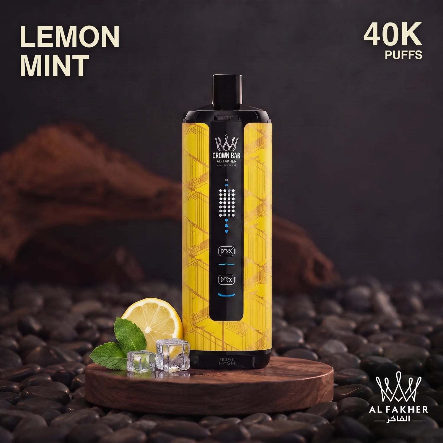 Al Fakher Crown Bar MegaMax 40K disposable vape - Lemon Mint flavour