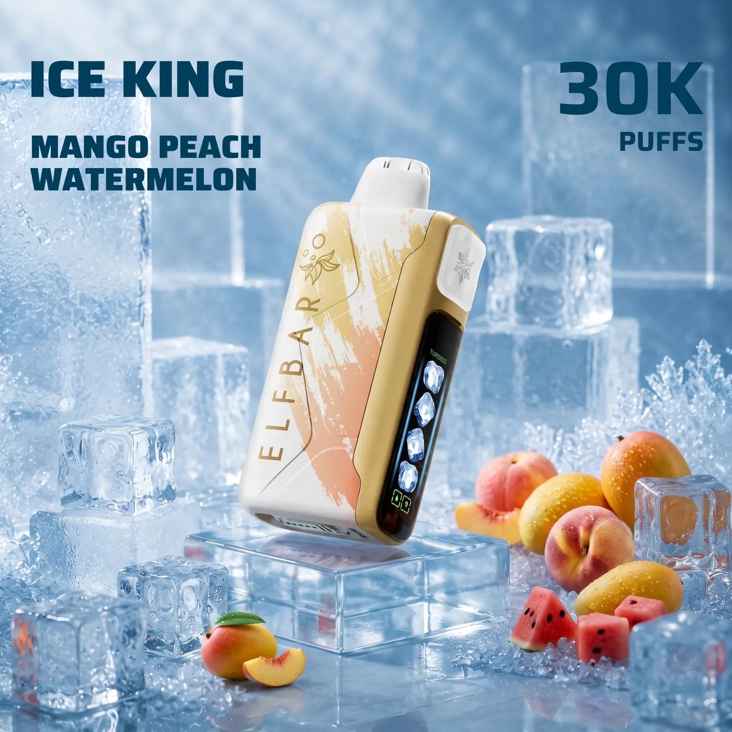 ELFBAR Ice King 30K disposable vape - Mango Peach Watermelon flavour