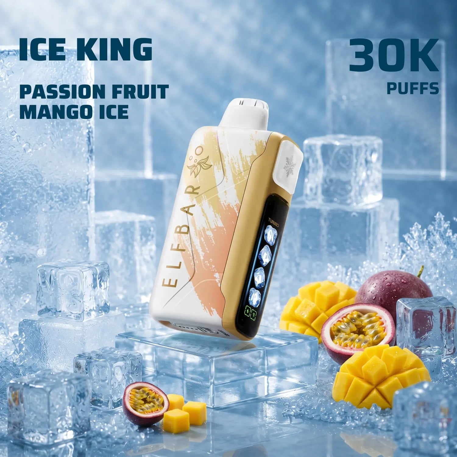 ELFBAR Ice King 30K disposable vape - Passion Fruit Mango Ice flavour