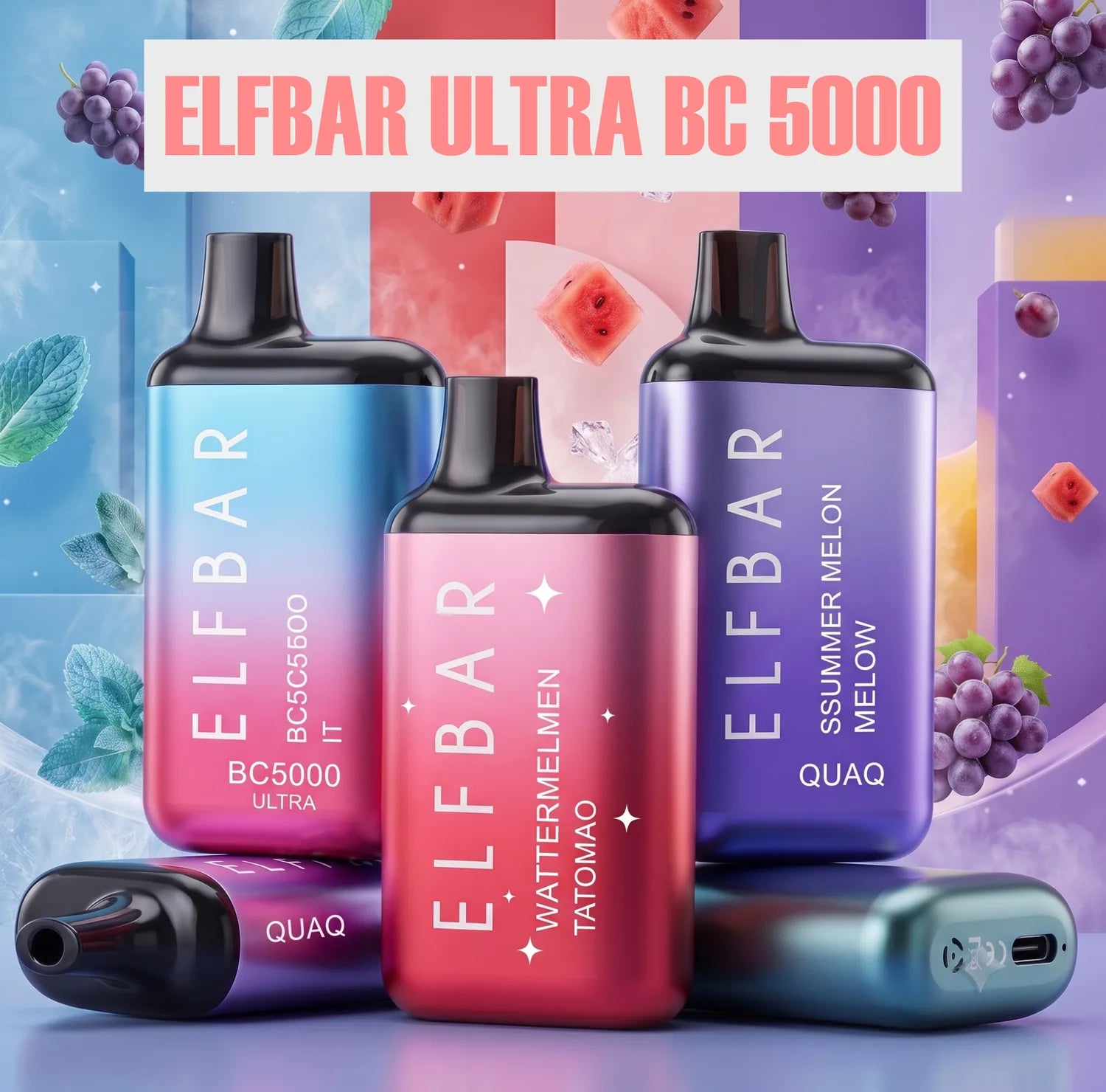 ELFBAR ULTRA BC 5000 disposable vape - Summer Melon flavour