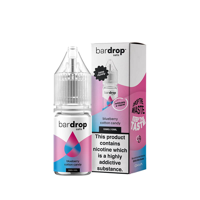 Bar Drop Blueberry Cotton Candy 10ml Nic Salts E-Liquid