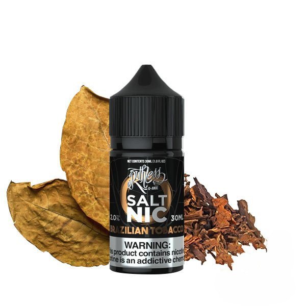 BRAZILIAN TOBACCO E-JUICE BY RUTHLESS SALTNIC – 30ML – 35MG/50MG