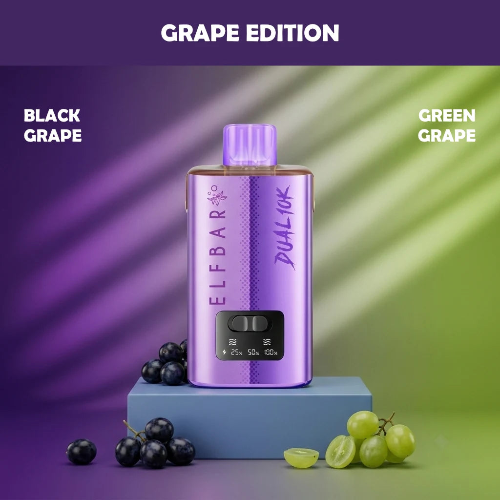 ELF BAR DUAL 10K disposable vape - Grape Edition flavour