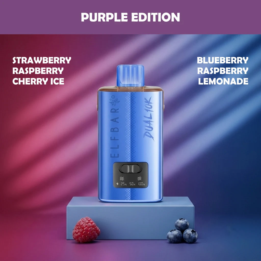 ELF BAR DUAL 10K disposable vape - Purple Ice Edition flavour