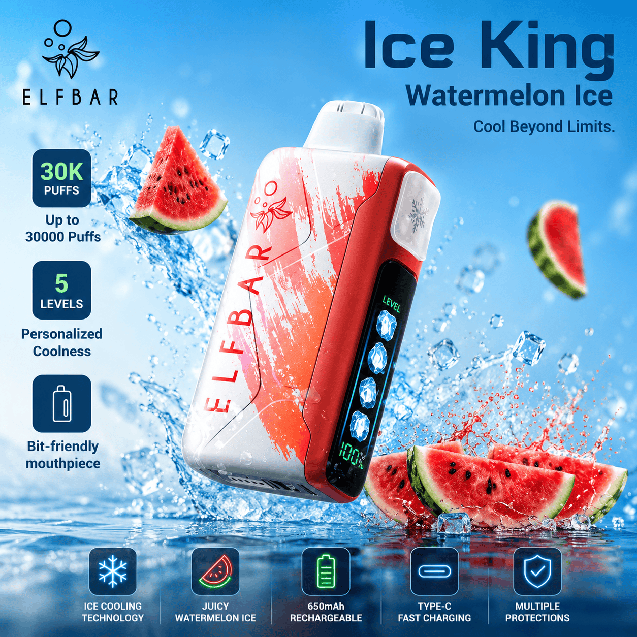 Elf Bar Ice King Disposable Vape – 30000 Puffs | Vape Mash India