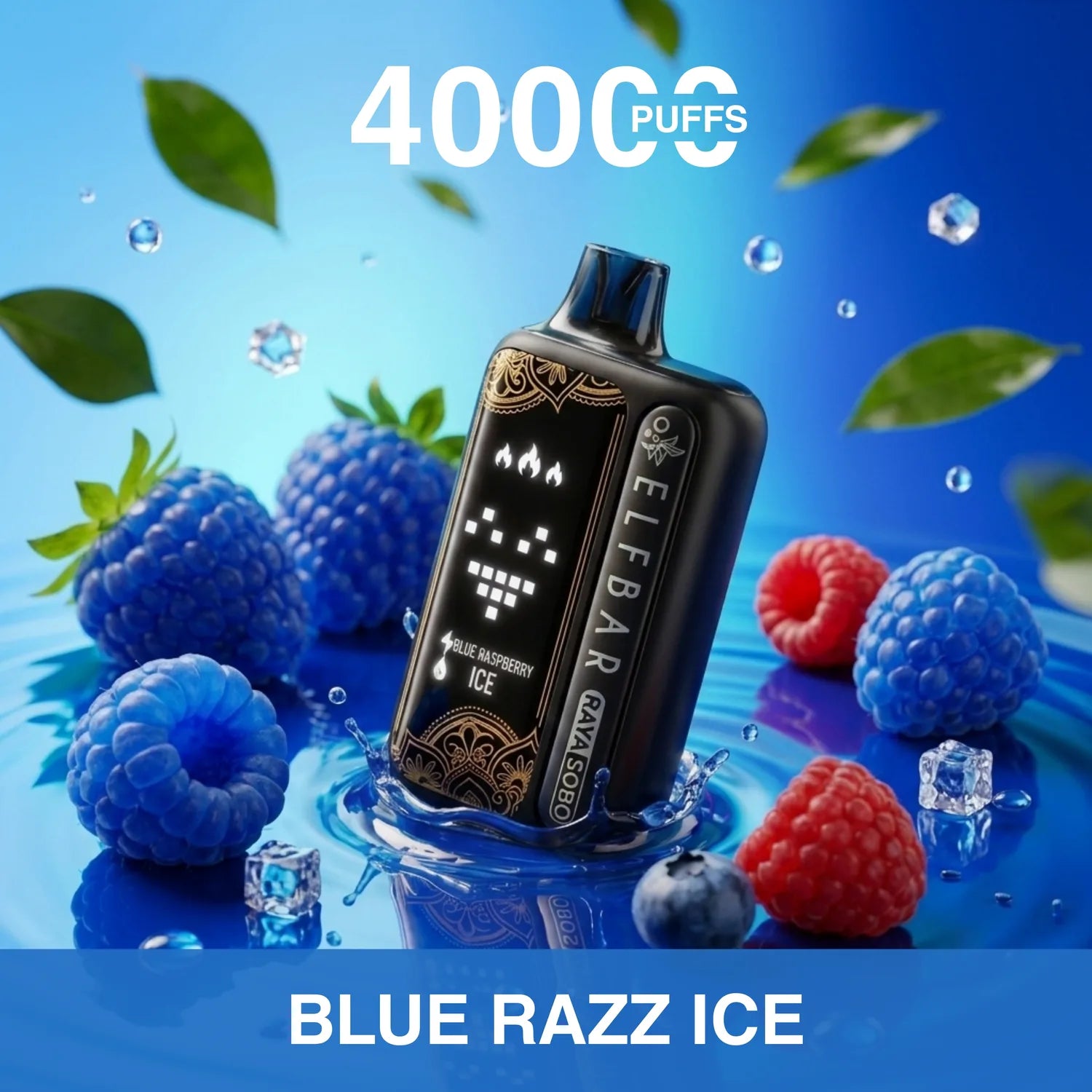 Elf Bar Raya Sobo 40000 disposable vape - Blue Razz Ice flavour