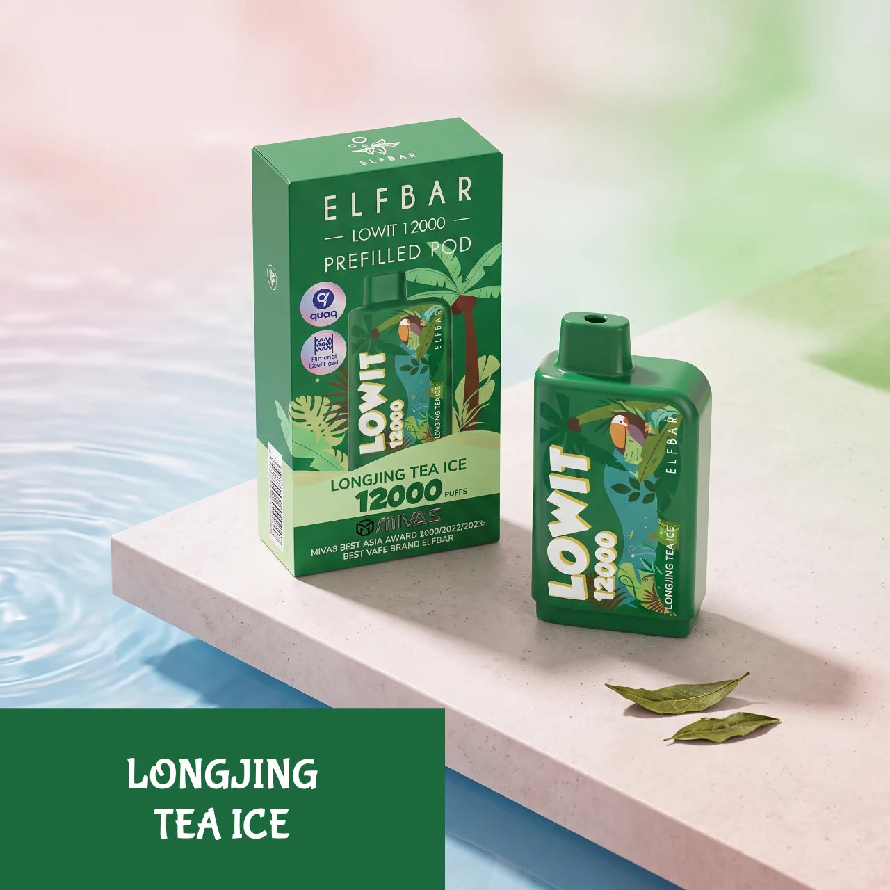 ELFBAR LOWIT 12000 disposable vape - Longjing Tea Ice flavour