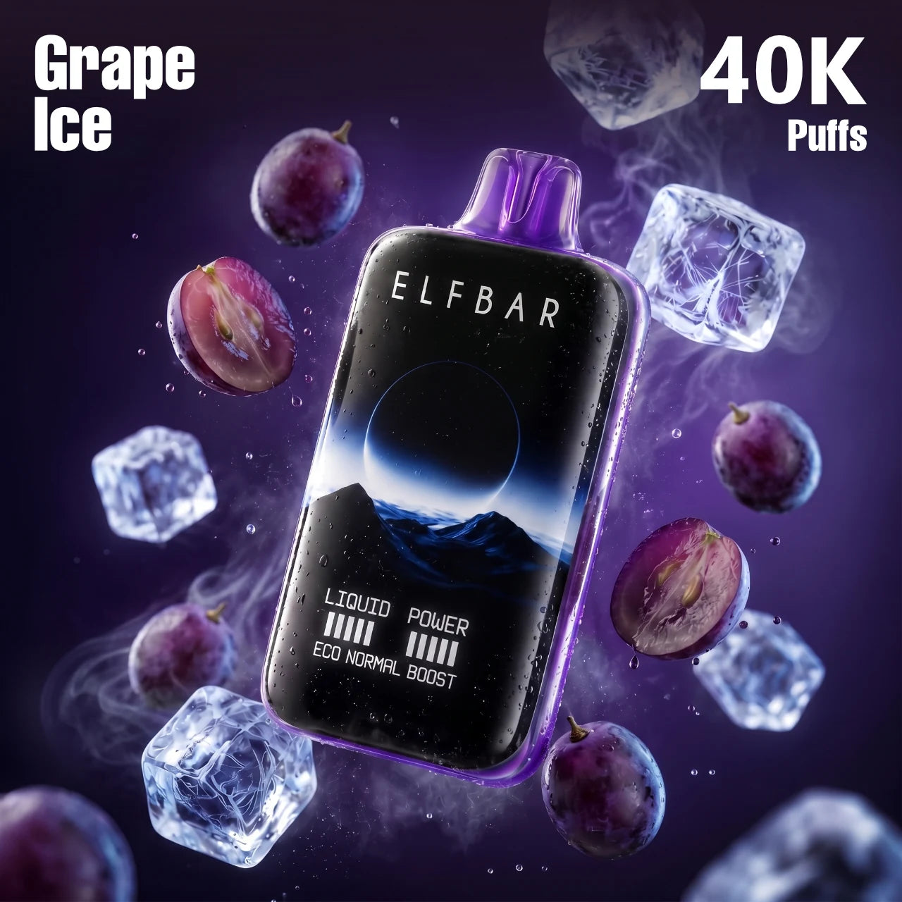 ELFBAR MoonNight 40k disposable vape - Grape Ice flavour