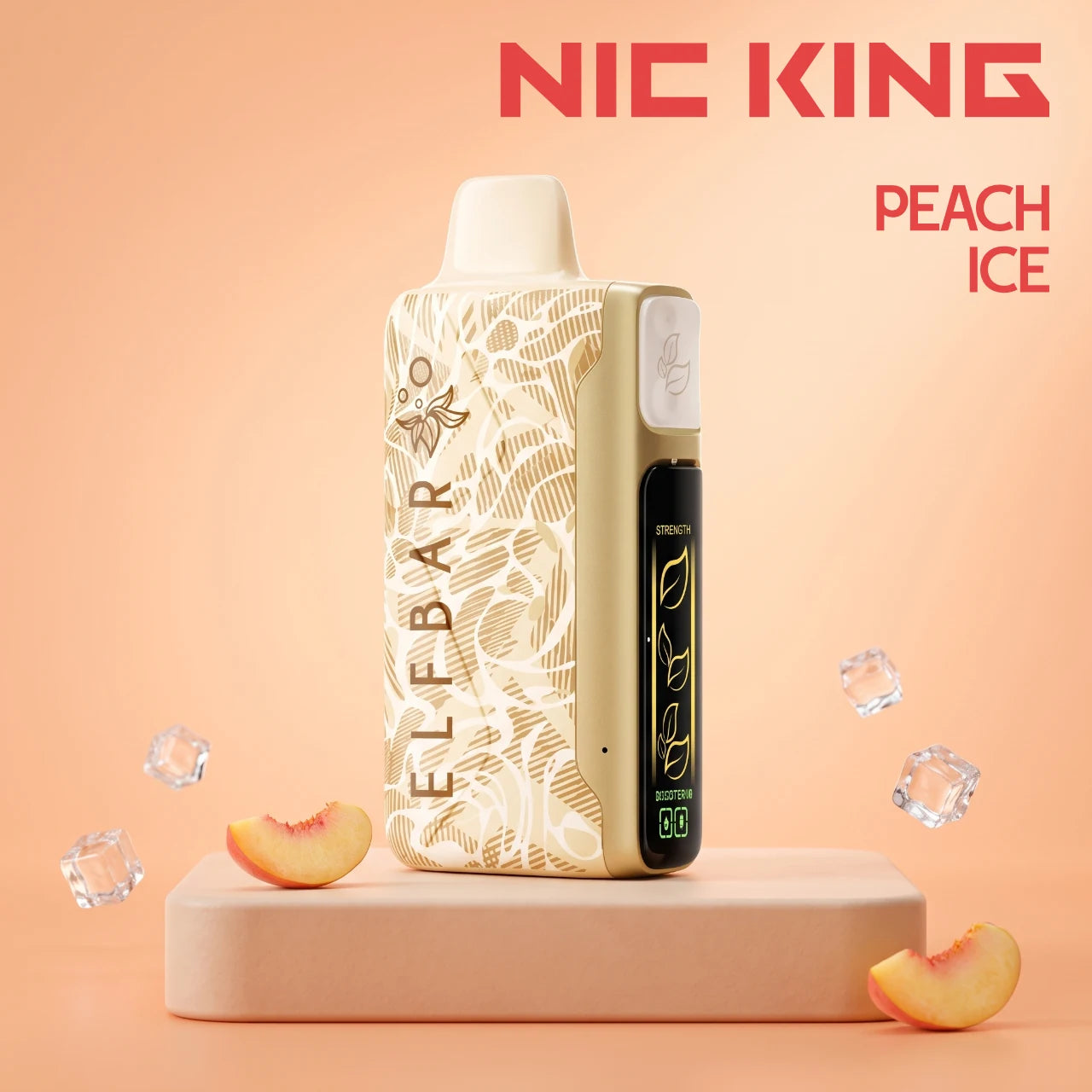 ElfBar Nic King 30000 disposable vape - Peach Ice flavour