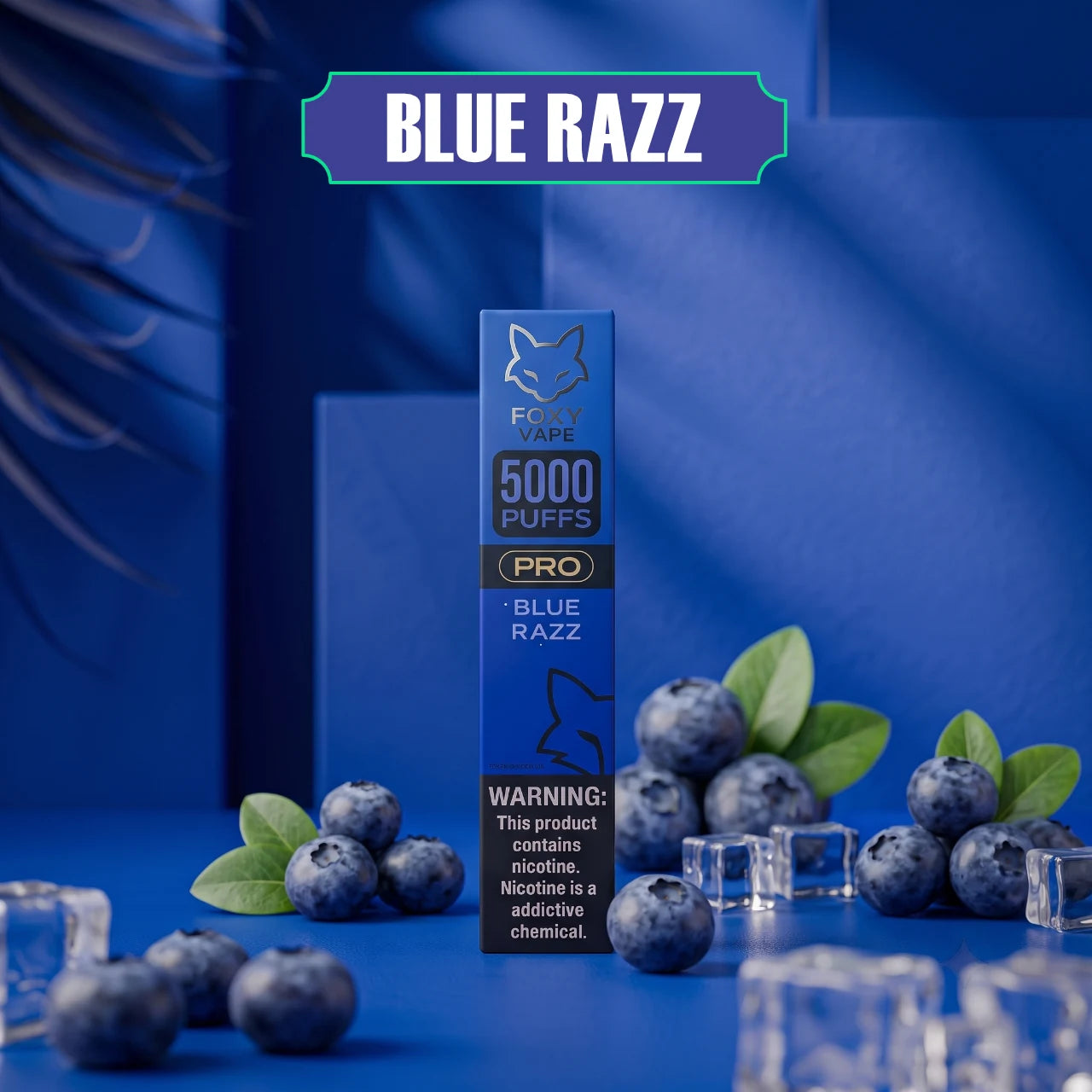 Foxy Pro - 5000 disposable vape - Blue Razz Ice flavour