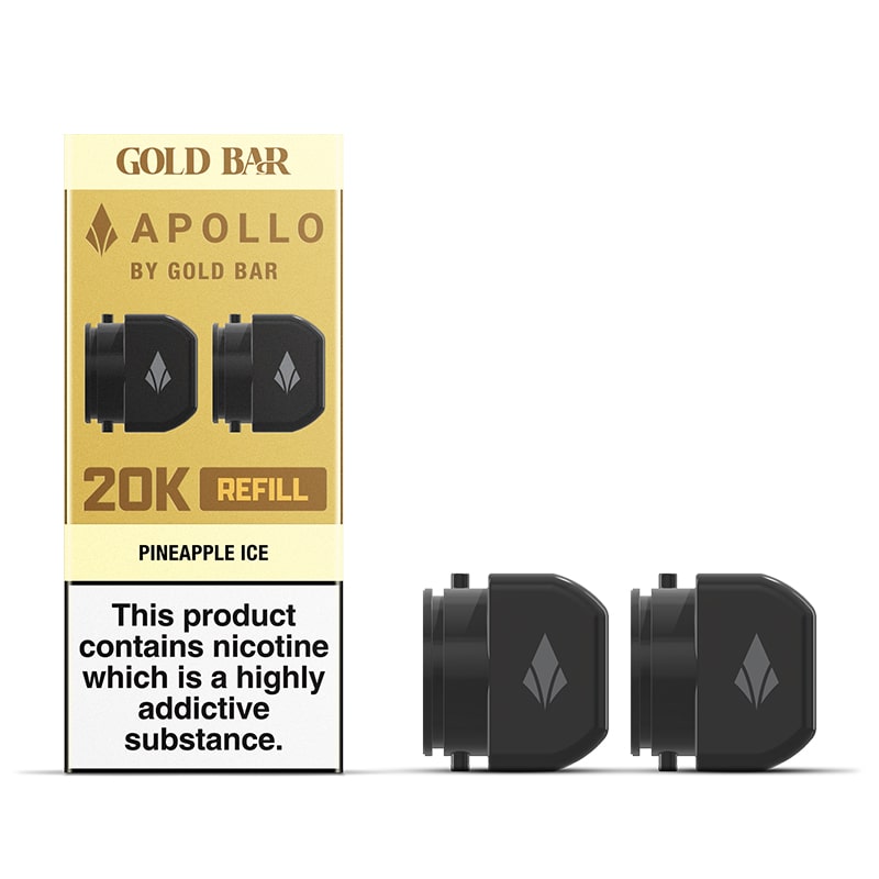 Gold Bar Apollo Pineapple Ice Prefilled Vape Pods 20mg - 2 Pods