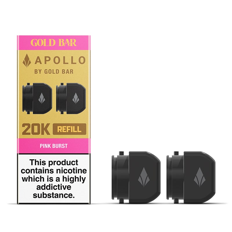 Gold Bar Apollo Pink Burst Prefilled Vape Pods 20mg - 2 Pods