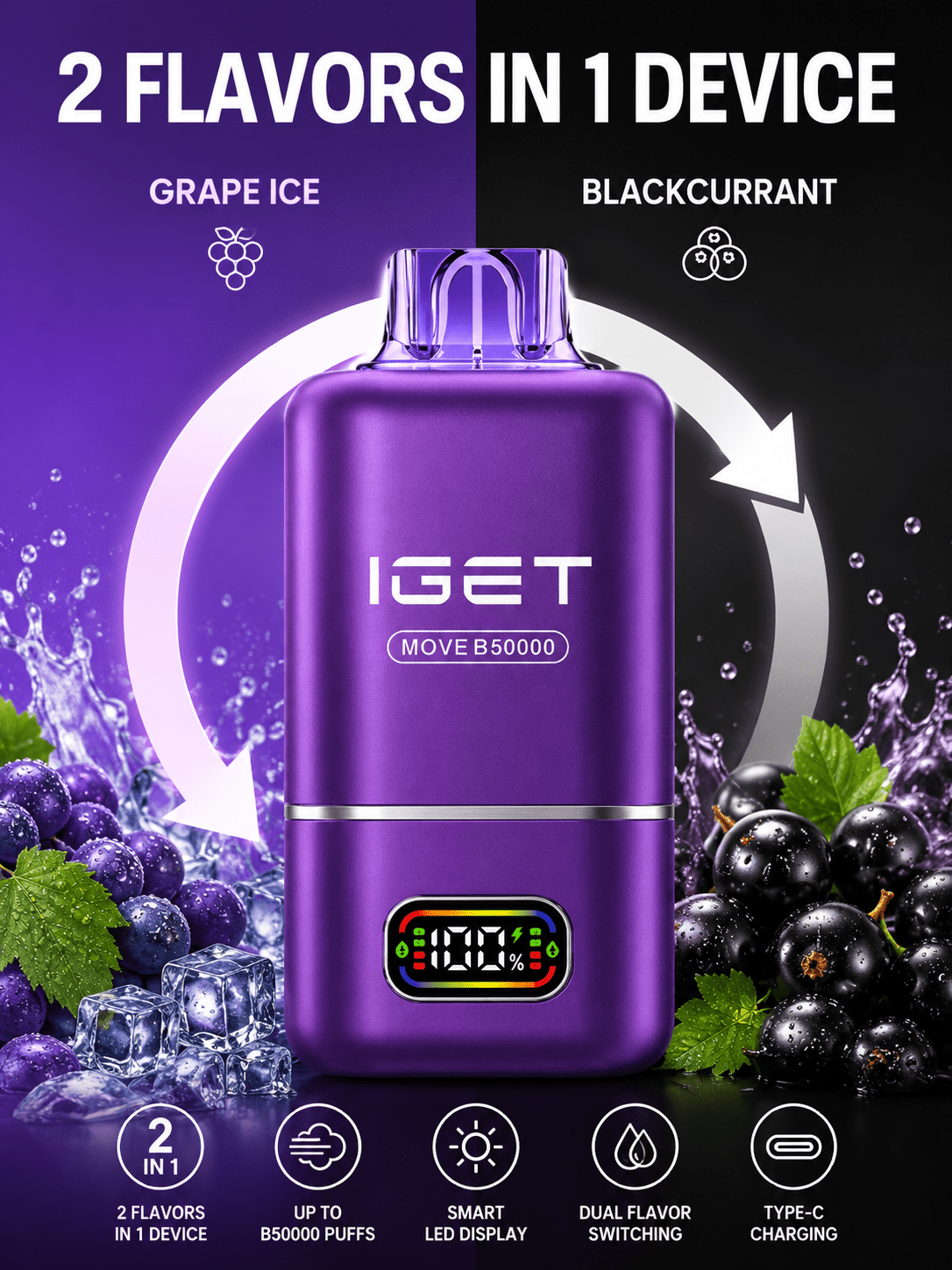 IGET Move B50000 Disposable Vape – 50000 Puffs | Vape Mash India