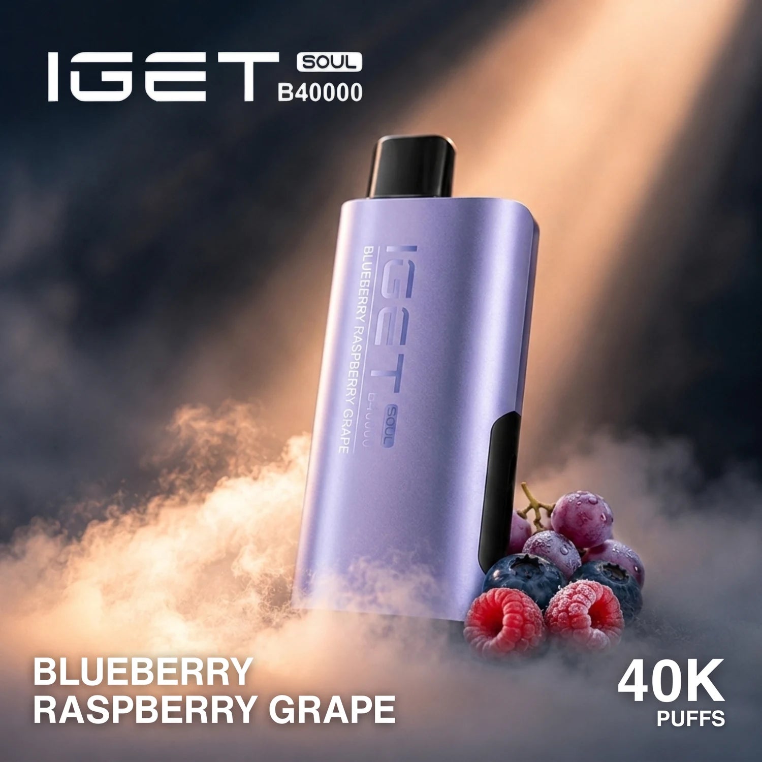 IGET Soul B40000 disposable vape - Blueberry Raspberry Grape flavour
