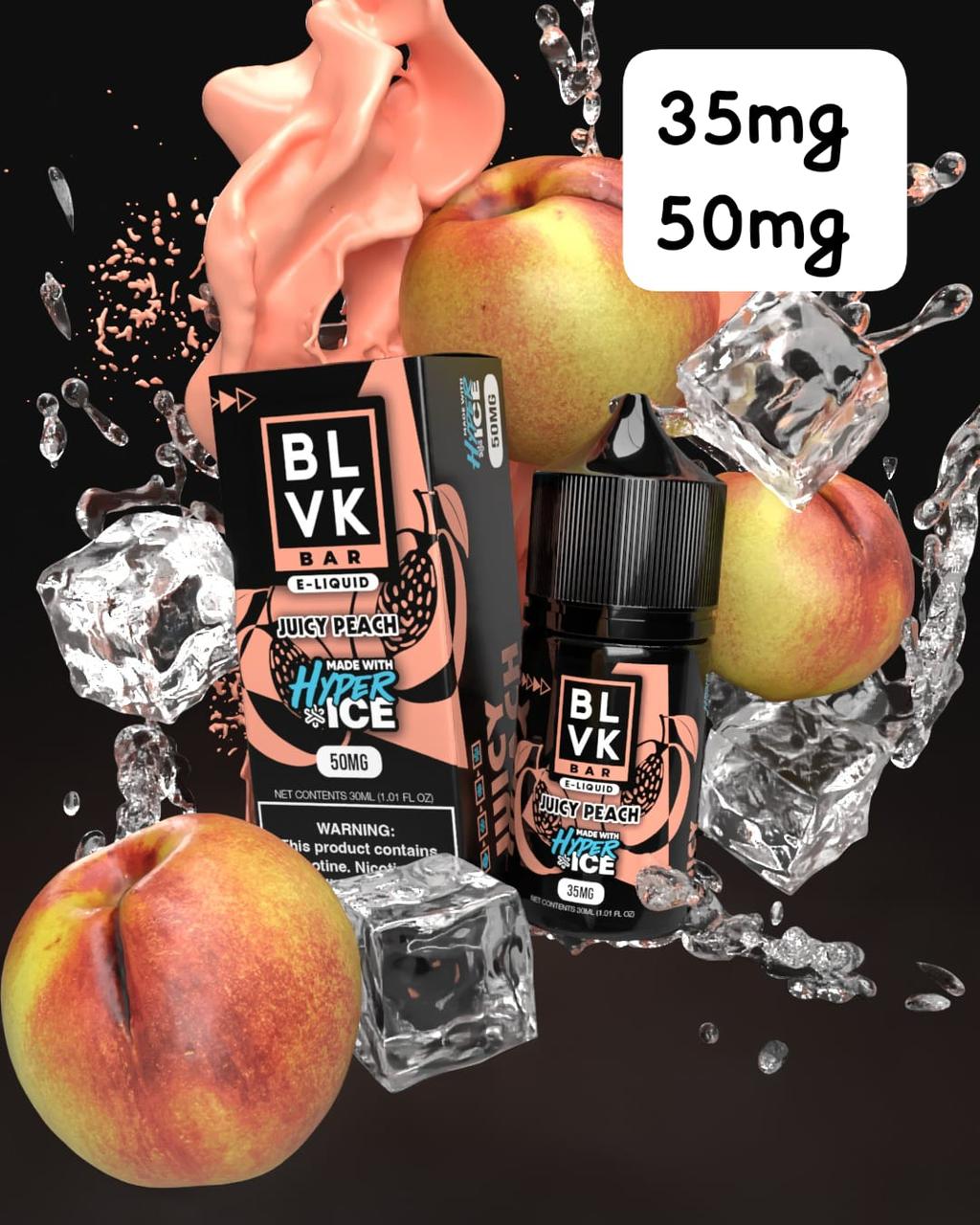 Juicy Peach Ice – BLVK Tobacco | 30ml Vape Juice | 35MG / 50MG